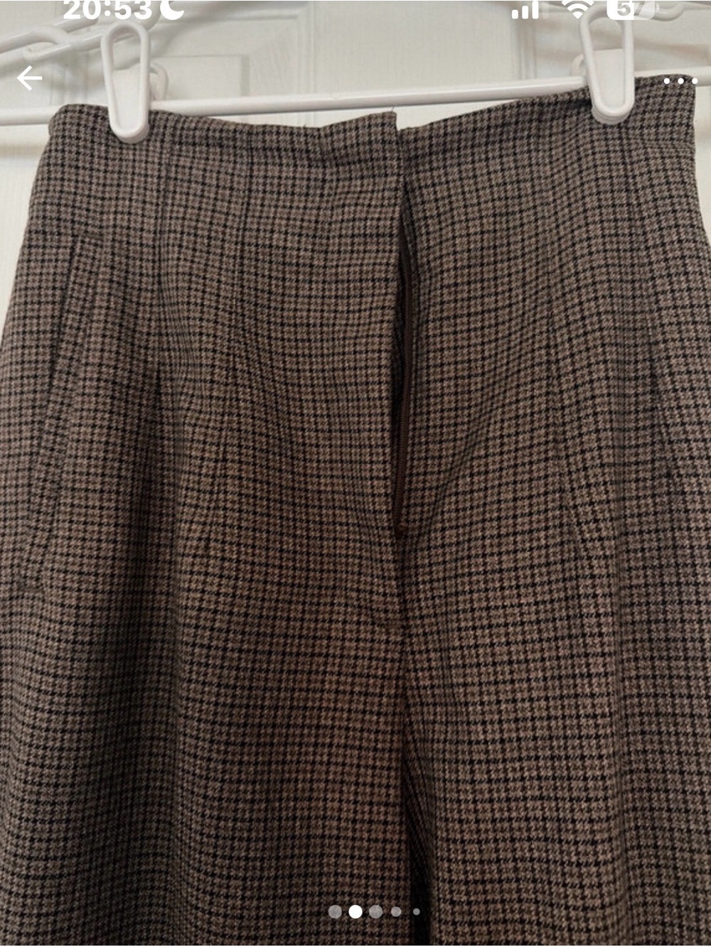 Zara Brown & Black Houndstooth Cropped Pants